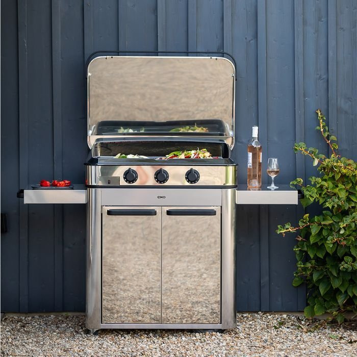 ENO Enosign 80 Gas Plancha & Cart Combo - Stainless Steel