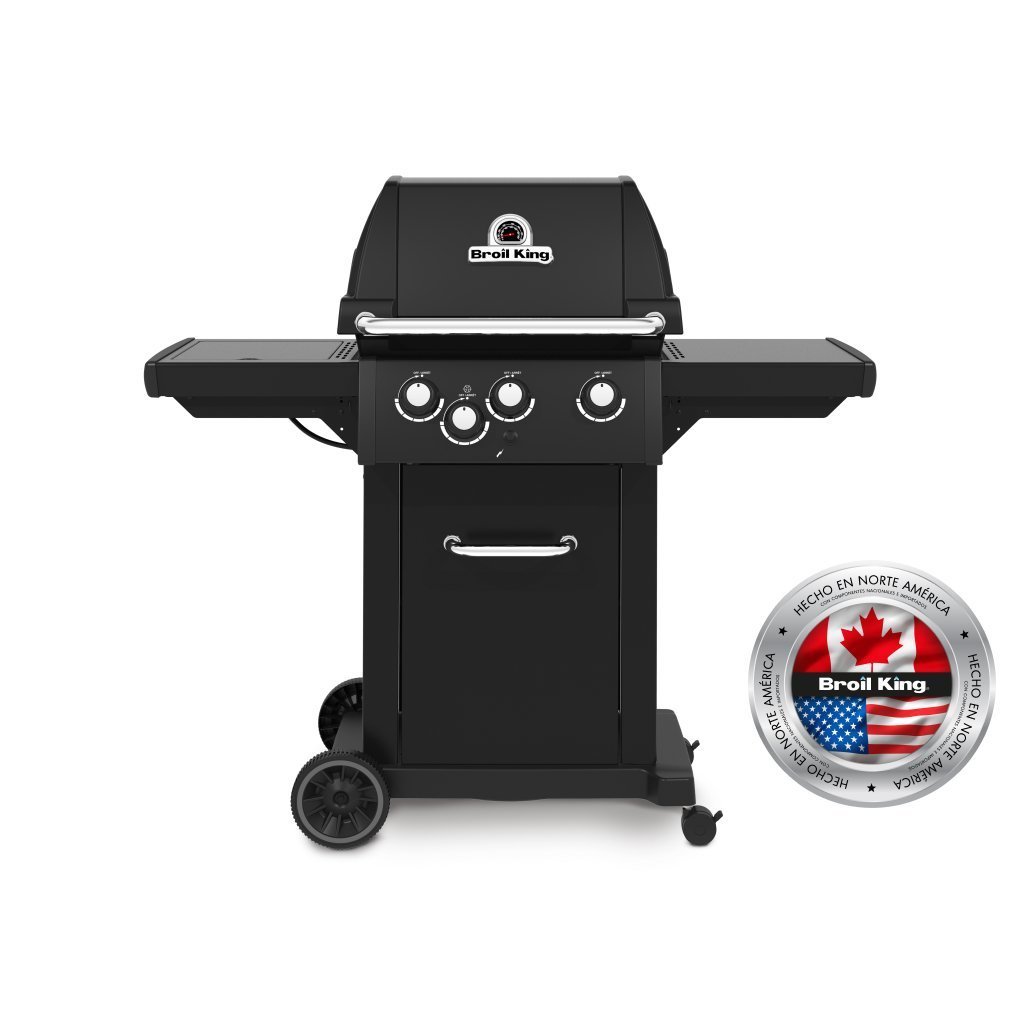 Broil King Royal 340 Shadow Gas Grill - 3-Burner with Side Burner, Matte Black