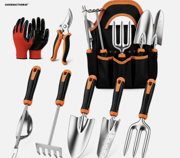 Gardenactivewar Tools, 8 Pcs Stainless Steel Heavy Duty Garden Tool Set