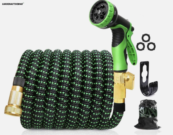 Gardenactivewar (25-100)Black/Green Upgraded Leakproof Lightweight No-Kink Garden Hose, Flexible